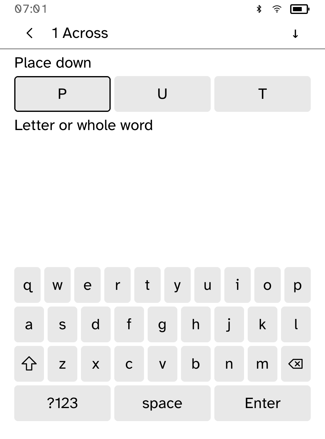 Crossword: Crossword entry