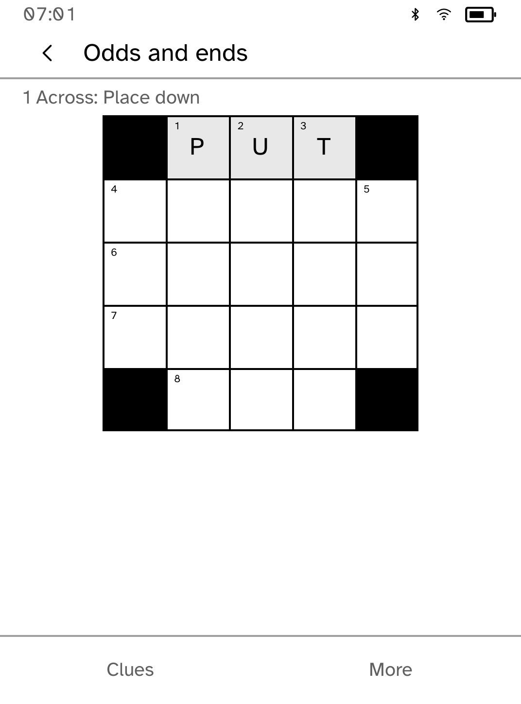 Crossword: Crossword play
