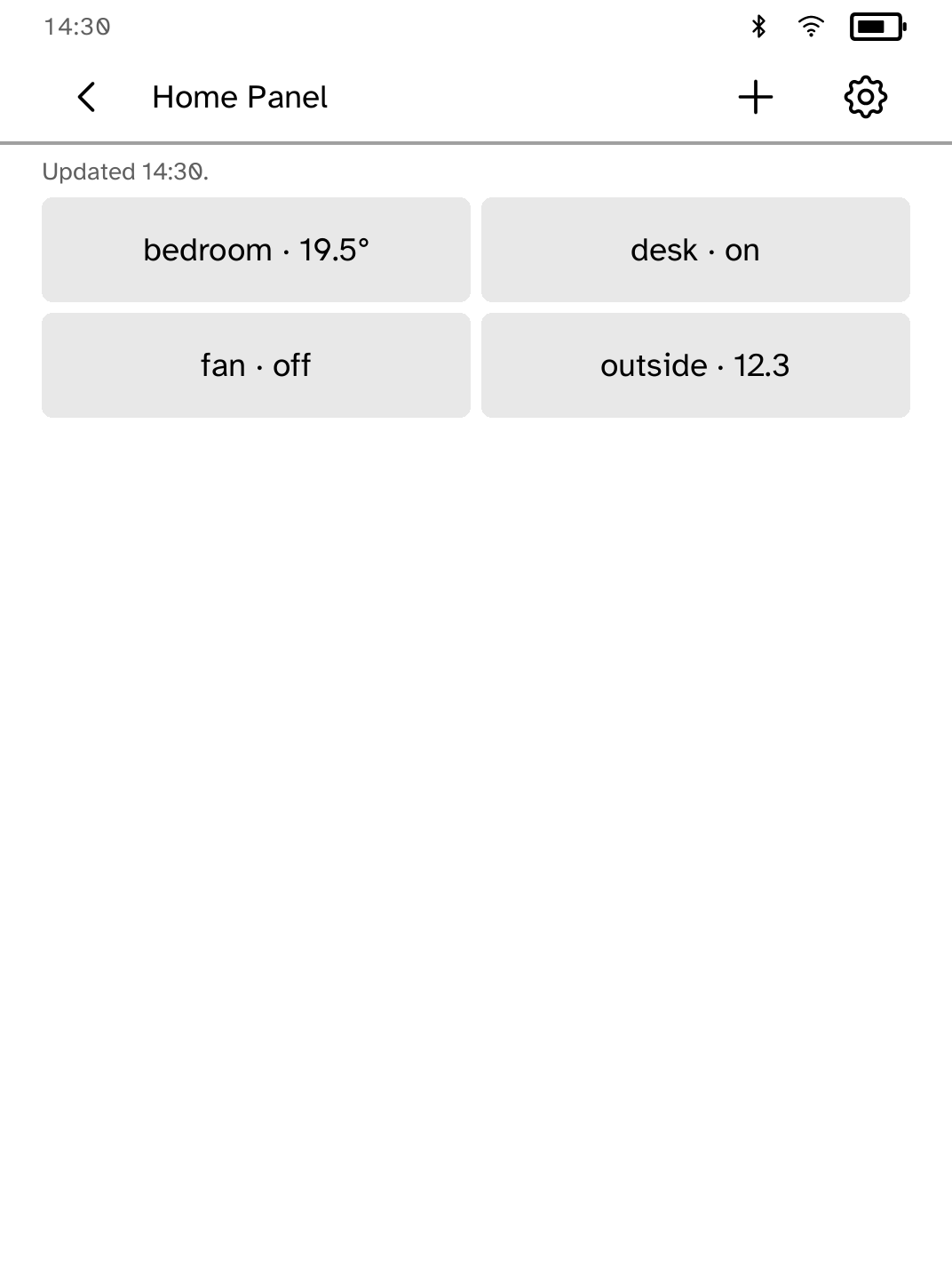 Home Panel: Grid