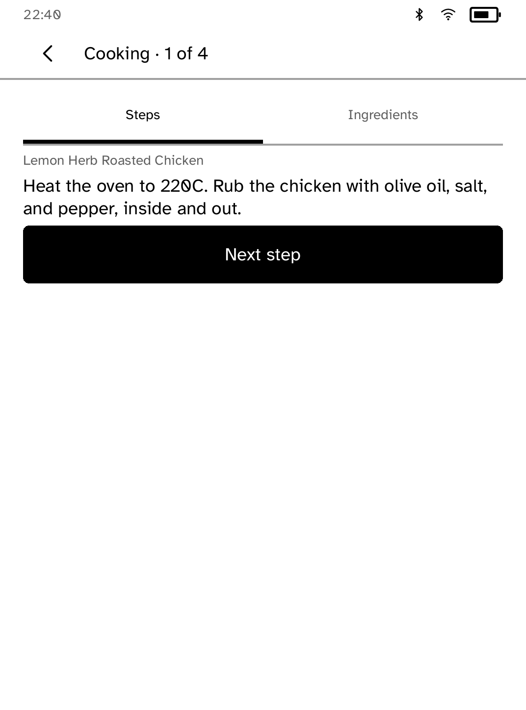 Kitchen Card: Cooking