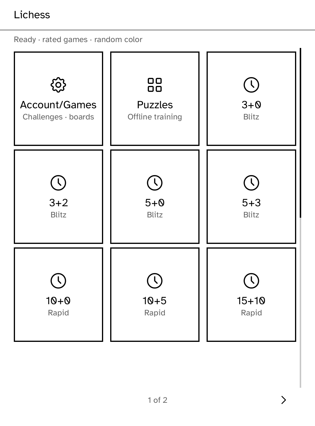 Responsive Lichess time-control tiles and puzzles on a Kobo