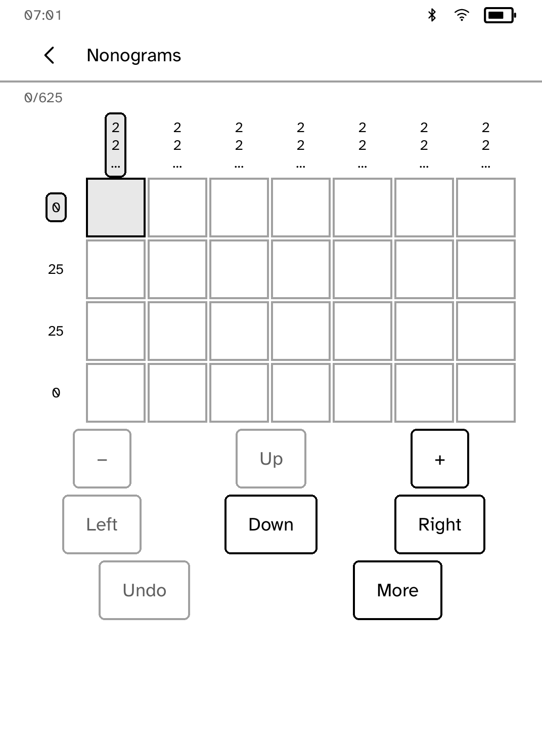 Nonograms: Large board