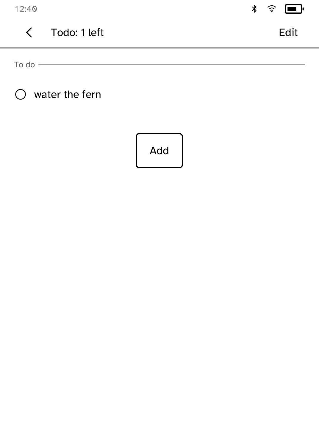 Todo: The list, with completed items